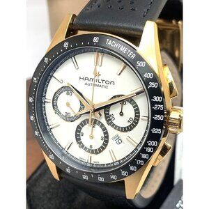 Hamilton Men's Watch H36626710 Swiss Automatic Chronograph Gold White Dial